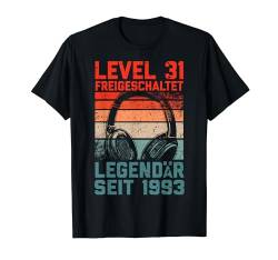Level 31 Geburtstag Mann Deko Lustig 1993 31er Geburtstag T-Shirt von Zocker Stylez Gamer Geburtstag Geschenke 2024