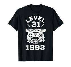 Level 31 Geburtstag Mann Deko Lustig 1993 31er Geburtstag T-Shirt von Zocker Stylez Gamer Geburtstag Geschenke 2024