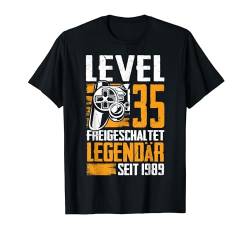 Level 35 Geburtstag Mann Deko Lustig 1989 35er Geburtstag T-Shirt von Zocker Stylez Gamer Geburtstag Geschenke 2024