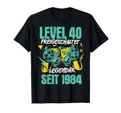 Level 40 Geburtstag Mann Deko Lustig 1984 40er Geburtstag T-Shirt von Zocker Stylez Gamer Geburtstag Geschenke 2024