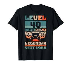 Level 40 Geburtstag Mann Deko Lustig 1984 40er Geburtstag T-Shirt von Zocker Stylez Gamer Geburtstag Geschenke 2024