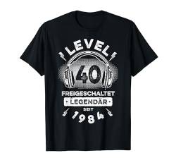 Level 40 Geburtstag Mann Deko Lustig 1984 40er Geburtstag T-Shirt von Zocker Stylez Gamer Geburtstag Geschenke 2024