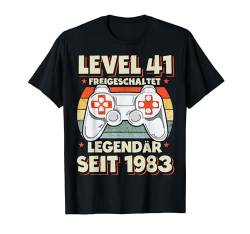 Level 41 Geburtstag Mann Deko Lustig 1983 41er Geburtstag T-Shirt von Zocker Stylez Gamer Geburtstag Geschenke 2024