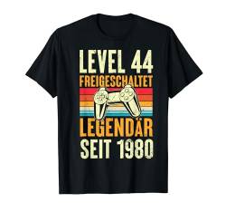 Level 44 Geburtstag Mann Deko Lustig 1980 44er Geburtstag T-Shirt von Zocker Stylez Gamer Geburtstag Geschenke 2024