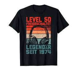 Level 50 Geburtstag Mann Deko Lustig 1974 50er Geburtstag T-Shirt von Zocker Stylez Gamer Geburtstag Geschenke 2024