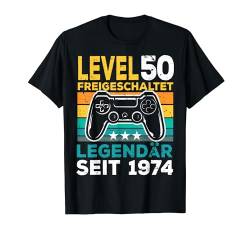 Level 50 Geburtstag Mann Deko Lustig 1974 50er Geburtstag T-Shirt von Zocker Stylez Gamer Geburtstag Geschenke 2024