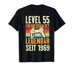 Level 55 Geburtstag Mann Deko Lustig 1969 55er Geburtstag T-Shirt von Zocker Stylez Gamer Geburtstag Geschenke 2024