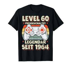 Level 60 Geburtstag Mann Deko Lustig 1964 60er Geburtstag T-Shirt von Zocker Stylez Gamer Geburtstag Geschenke 2024