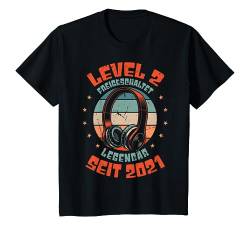 Kinder Level 2 Jahre Geburtstagsshirt Junge Gamer 2021 Geburtstag T-Shirt von Zocker Stylez Gamer Geburtstag Geschenkideen 2023