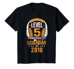 Kinder Level 5 Jahre Geburtstagsshirt Junge Gamer 2018 Geburtstag T-Shirt von Zocker Stylez Gamer Geburtstag Geschenkideen 2023