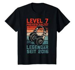 Kinder Level 7 Jahre Geburtstagsshirt Junge Gamer 2016 Geburtstag T-Shirt von Zocker Stylez Gamer Geburtstag Geschenkideen 2023