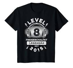 Kinder Level 8 Jahre Geburtstagsshirt Junge Gamer 2015 Geburtstag T-Shirt von Zocker Stylez Gamer Geburtstag Geschenkideen 2023