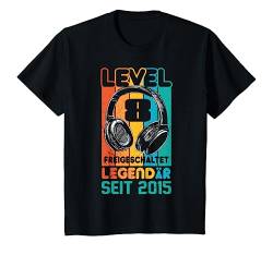 Kinder Level 8 Jahre Geburtstagsshirt Junge Gamer 2015 Geburtstag T-Shirt von Zocker Stylez Gamer Geburtstag Geschenkideen 2023