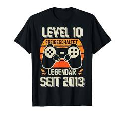 Level 10 Jahre Geburtstagsshirt Junge Gamer 2013 Geburtstag T-Shirt von Zocker Stylez Gamer Geburtstag Geschenkideen 2023