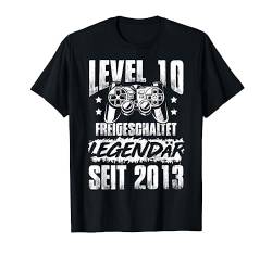 Level 10 Jahre Geburtstagsshirt Junge Gamer 2013 Geburtstag T-Shirt von Zocker Stylez Gamer Geburtstag Geschenkideen 2023