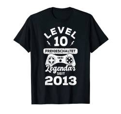 Level 10 Jahre Geburtstagsshirt Junge Gamer 2013 Geburtstag T-Shirt von Zocker Stylez Gamer Geburtstag Geschenkideen 2023