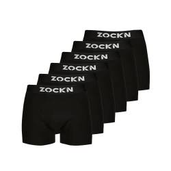 Zockn Boxershorts mit Logo aus Bio-Baumwolle | 6er-Pack - XXL/Schwarz I einfarbig I Oeko-TEX® I Anti-Loch I Nachhaltig I von Zockn