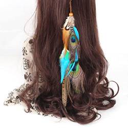 Zoestar Boho Feder-Haarspange, Hippie, indische Haarverlängerung, Feder, Clip, Kamm, DIY, Zubehör für Frauen und Mädchen (Set 1) von Zoestar