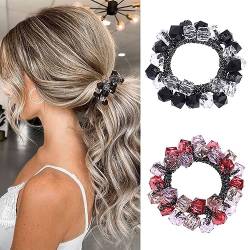 Zoestar Haargummis 2 Stück Kristall Haargummi Elastische Haarseile Pferdeschwanz Halter Mode Haarschmuck für Frauen und Mädchen (A) von Zoestar