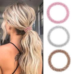 Zoestar Kristall-Haargummis, 3 Stück, glitzernde Haargummis, elastische Haarbänder, Pferdeschwanz-Halter, modisches Haar-Accessoire für Frauen und Mädchen (B) von Zoestar