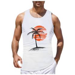 Zofedap Gym Tank Top Herren Hawaii Hemd Männer Sommer Sport Ärmelloses Shirts Fitness Unterhemd Strand Achselshirts Muskelshirts Trainingsshirt Tanktop Atmungsaktive Kompressionsshirt von Zofedap