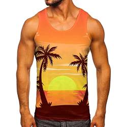 Zofedap Gym Tank Top Herren Hawaii Hemd Männer Sport Ärmelloses Shirts Fitness Muscleshirt Achselshirts Muskelshirt Trainingsshirt Tanktop Trägershirt Funktionsshirt Kompressionsshirt Herren Ärmellos von Zofedap