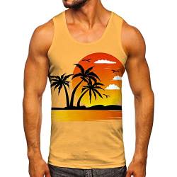 Zofedap Gym Tank Top Herren Hawaii Hemd Männer Sport Ärmelloses Shirts Fitness Muscleshirt Achselshirts Muskelshirt Trainingsshirt Tanktop Trägershirt Funktionsshirt Kompressionsshirt Herren Ärmellos von Zofedap