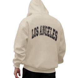 Zofedap Los-Angeles Kapuzenpullover Herren Hoodie Männer mit Backprint Langarm Sweatshirt Kapuzenpulli Streetwear Sweatjacke Frühling Herbst Winter von Zofedap