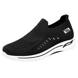 Zofedap Sneaker Herren Turnschuhe Atmungsaktiv Ohne Schnürsenkel Outdoor Fitnessschuhe Walkingschuhe Freizeitschuhe Hallenschuhe Sportschuhe Laufschuhe Herren Schuhe Schwarz Winterschuh von Zofedap