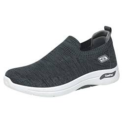 Zofedap Sneaker Herren Turnschuhe Atmungsaktiv Ohne Schnürsenkel Outdoor Sportschuhe Walkingschuhe Fitnessschuhe Freizeitschuhe Hallenschuhe Sommerschuhe Business Schuhe Herren Schwarz Slipper von Zofedap