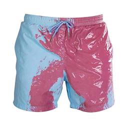 Zoloyo Badehose mit Farbwechsel, für Jungen, Sommer, Herren, schnelltrocknend, für Strand, Bademode, temperaturempfindliche Farbwechsel-Shorts, violett, Large von Zoloyo