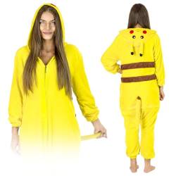Zolta Jumpsuit Onesie für Damen und Herren - Sanft Kuschelig Unisex Pyjama - Warme Schlafanzug - Beliebte und Lustige Motiv - Größe 178-188 cm, XL- Pikachu von Zolta