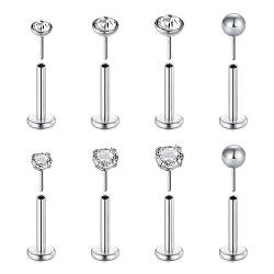 Zolure 20g Nasenstecker Chirurgenstahl Nasenpiercing Gewindelos Push In Cubic Zirconia Forward Helix Knorpel Tragus Labret Lippe Monroe Piercing 8Mm von Zolure