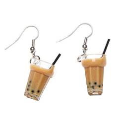 1pair Kreative Bubble Tea-tropfen-ohrringe Cartoon Harz Milch-tee-getränke-tropfen Baumeln Ohrring Für Frauen-mädchen-partei Schmuck Weihnachtsgeschenke von Zonfer