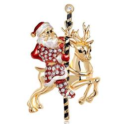 1pc Frohe Weihnachten Brosche Cartoon Fawn Weihnachtsmann Blume Im Knopfloch-revers Pin-legierung Weihnachten Kleidung Handtasche Dekor-charme von Zonfer