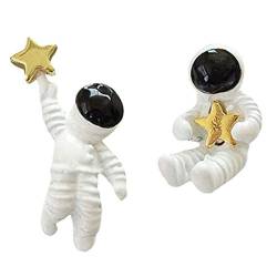 Zonfer 1pair Frauen Ohrringe Asymmetrische Astronaut Stern-Ohr-bolzen Kreative Silber Überzug Schmuck Ohrring Moderne Schönheit Dekoration von Zonfer