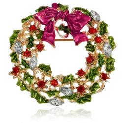 Zonfer Weihnachtsbrosche Ornament Farbige Garland Blume Im Knopfloch Legierungpin-Kleidung Accesoires von Zonfer