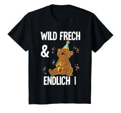 Kinder 1. Geburtstag Bär Wild Frech Und Endlich 1 Jahre T-Shirt von Zoo Kindergeburtstag