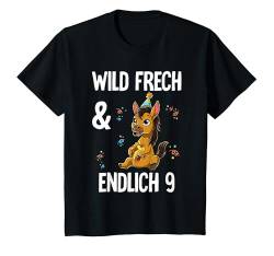 Kinder 9. Geburtstag Pferd Wild Frech Und Endlich 9 Jahre T-Shirt von Zoo Kindergeburtstag