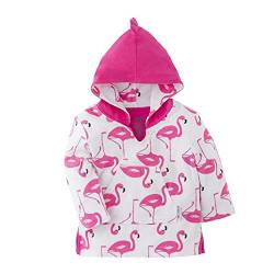 Zoocchini Unisex Baby Accappatoio Cover Up UPF 50+, Frenny Il Fenicottero Rashguard, Pink (Flamingo Flamingo), One Size (Herstellergröße: M/L 12-24M) von Zoocchini