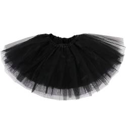 Zookey Damen Tüll Tutu Rock 4 Lagen Petticoat Tüllrock Schwarz Ballett Tutu Rock Erwachsener klassischer Tütü-Rock Fetival Kostüm Rave Rock für Dress Up Party Ballett Tanzen von Zookey