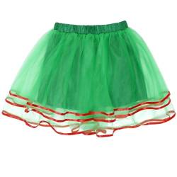 Zookey Damen Tüllrock Grün Tütü Rock 3 Lagen Petticoat Tutu Röck Erwachsene Ballettrock St Patrick's Day Kostüm Rave Outfit von Zookey