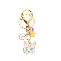 Zoomers Schlüsselanhänger Katze. Anime Schlüsselanhänger mit Katze Anhänger. Kawaii Anime Aesthetic Schlüsselanhänger. Anime Geschenke Glücksbringer Charm/Schlüsselanhänger für Frauen Mädchen von Zoomers