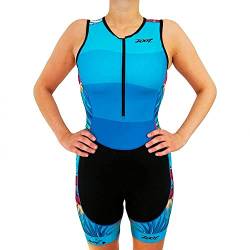 Zoot Damen Triathlon Rennanzug ohne Ärmel Style Performance, mit elastischen Gripper, 2D Sitzpolster, Front-Zip Reißverschluss und LSF 50+ von Zoot