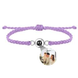 Benutzerdefinierte Foto Armband für Paare Personalisierte Foto Projektion Armband Einstellbare handgemachte geflochtene Seil Handgelenk Armreif Ich liebe dich Projektion Armband in 100 Sprachen von Zopmopae