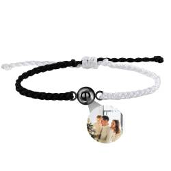 Benutzerdefinierte Foto Armband für Paare Personalisierte Foto Projektion Armband Einstellbare handgemachte geflochtene Seil Handgelenk Armreif Ich liebe dich Projektion Armband in 100 Sprachen von Zopmopae