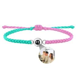 Benutzerdefinierte Foto Armband für Paare Personalisierte Foto Projektion Armband Einstellbare handgemachte geflochtene Seil Handgelenk Armreif Ich liebe dich Projektion Armband in 100 Sprachen von Zopmopae