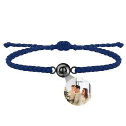 Benutzerdefinierte Foto Armband für Paare Personalisierte Foto Projektion Armband Einstellbare handgemachte geflochtene Seil Handgelenk Armreif Ich liebe dich Projektion Armband in 100 Sprachen von Zopmopae