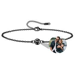 Personalisiertes Foto Armband Personalisiertes Foto Projektions Armband Kreis Foto Armbänder mit Bild im Inneren für Frauen, Mädchen, Mama, Oma, Bild-Armband für Weihnachten, Jahrestag, Geburtstag von Zopmopae