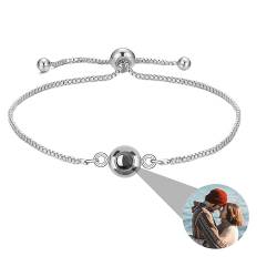 Zopmopae Benutzerdefinierte Armbänder mit Bild innen, personalisierte Fotoprojektionsarmbänder, kreisförmige Fotoarmbänder, individuelle Fotogeschenke für Frauen/Männer/Familie/Paar/Freunde von Zopmopae